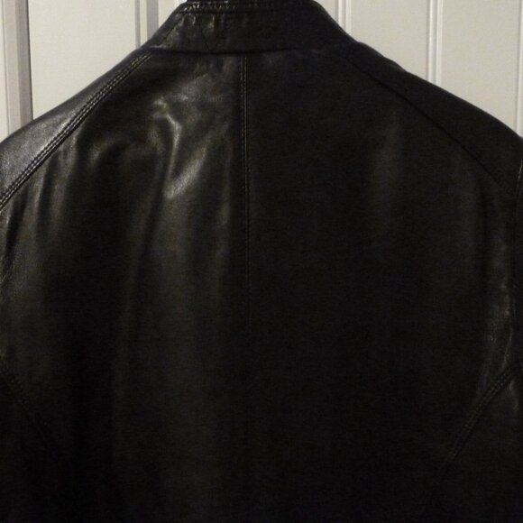 Hugo Boss Avaitor Style Black Leather Full Zip Jacket-Size 40 Regular - Picture 4 of 12